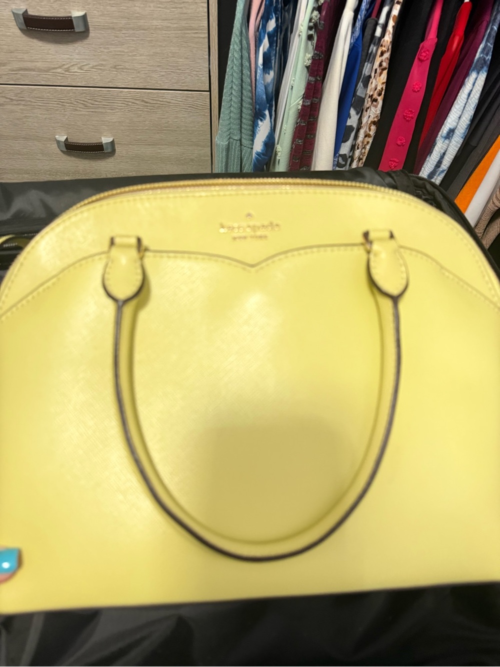 kate spade Yellow Saffiano Dome Satchel